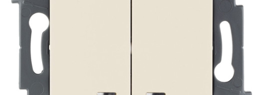 Выключатель двухклавишный с подсветкой/индикацией - Inspiria - слоновая кость