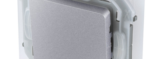 Переключатель одноклавишный IP44 - Inspiria - алюминий