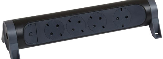 Многорозеточный блок ''Комфорт'' 4 x 2К+З - без кабеля - черный