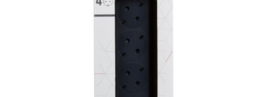 Многорозеточный блок ''Комфорт'' 4 x 2К+З - без кабеля - черный