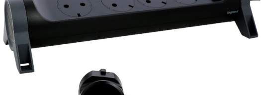 Многорозеточный блок ''Комфорт'' 4 x 2К+З - с кабелем длиной 3 м - черный