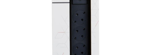 Многорозеточный блок ''Комфорт'' 4 x 2К+З - с кабелем длиной 3 м - черный