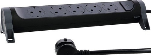 Многорозеточный блок ''Комфорт'' 5 x 2К+З - с кабелем длиной 1,5 - черный