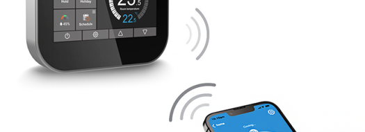 Термостат для водяных теплых полов с WiFi - черный