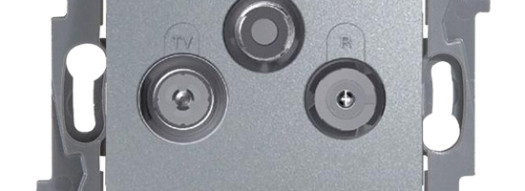 Розетка TV/R/SAT 2 дБ 0-2400 мГц - Etika - алюминий