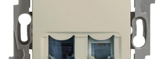 Двойная розетка RJ11+RJ45 5e UTP - Niloe - слоновая кость