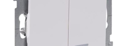 Выключатель двухклавишный с подсветкой/индикацией - Suno - белый