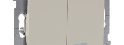 Выключатель двухклавишный с подсветкой/индикацией - Suno - слоновая кость