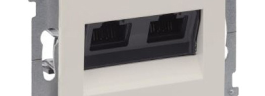 Розетка 2xRJ45 6 UTP - Suno - слоновая кость