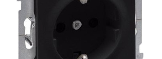 Розетка 2К+З со шторками - Suno - антрацит