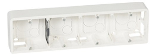 Накладная монтажная коробка - 4x2 модуля - Mosaic - белый