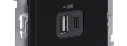 Розетка USB Type A+C 3A 15W - Suno - антрацит