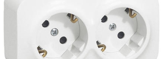 Розетка 2x2К+З с защитными шторками - Forix - белый