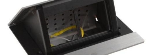 Выдвижной розеточный блок - 4 модуля - нержавеющая сталь