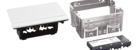 Выдвижной розеточный блок - 4 модуля - алюминий