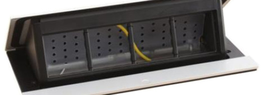 Выдвижной розеточный блок - 8 модулей - алюминий