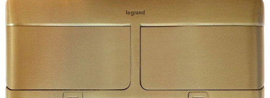 Выдвижной розеточный блок - 8 модулей - латунь