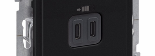 Розетка USB Type C+C 3A 15W - Suno - антрацит