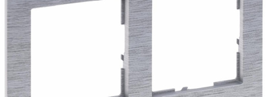 Рамка 2 поста - Suno - brushed aluminium