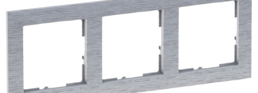 Рамка 3 поста - Suno - brushed aluminium
