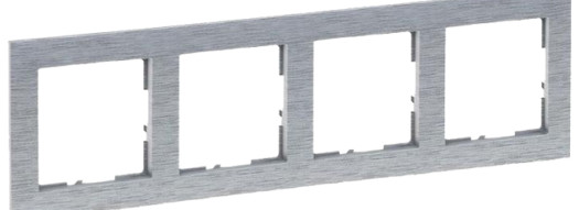 Рамка 4 поста - Suno - brushed aluminium