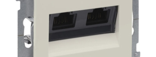 Розетка 2xRJ45 5e UTP - Suno - слоновая кость