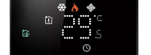 Термостат для 2 трубных фанкойлов BT02 - черный