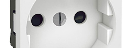 Розетка 2К+3 - 2 модуля - Mosaic - с защитными шторками - белый