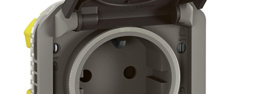 Розетка 2К+З с винтовыми зажимами - Plexo IP55 - серый