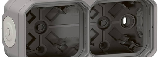 Коробка 2 поста, горизонтальная - Plexo IP55 - серый