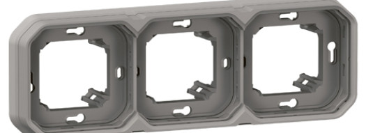 Рамка 3 поста, горизонтальная - Plexo IP55 - серый