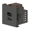 Двойная розетка USB A+C тип 4,2A/21W - 2 модуля - JSL - черный